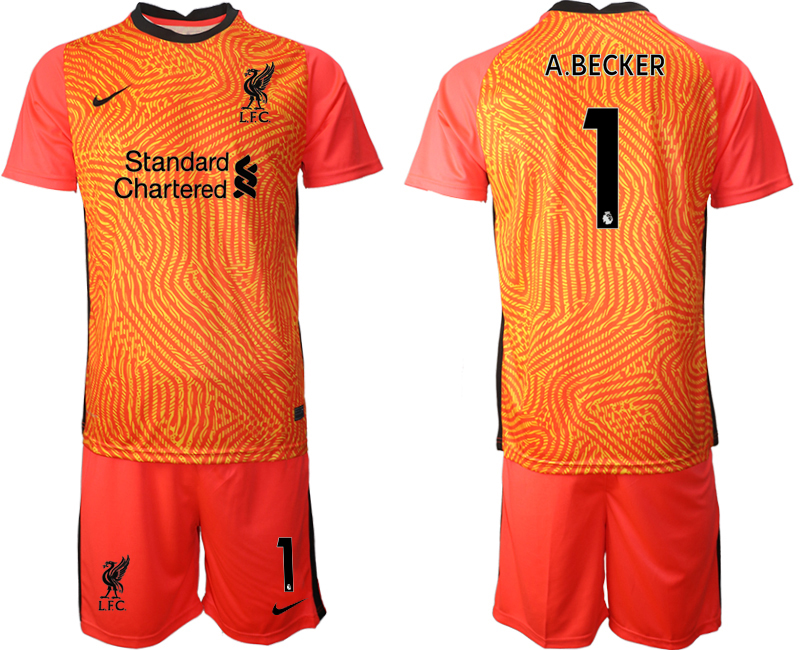 2021 Men Liverpool red goalkeeper #1 soccer jerseys